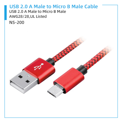 NS-200 USB A Male to Micro B Male Cable