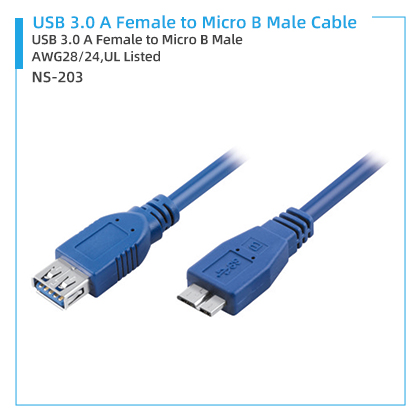 NS-203 USB 3.0 A Female to Micro B Male Cable