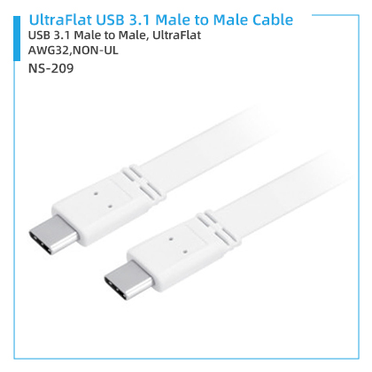 NS-209 UltraFlat USB 3.1 Male to Male Cable