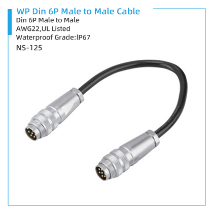 NS-125 WP Din 6P Male to Male Cable