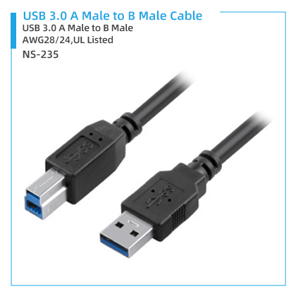 NS-235 USB 3.0 A Male to B Male Cable