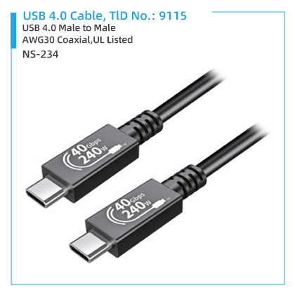 NS-234 USB 4.0 Cable,USB 4.0 Male to Male